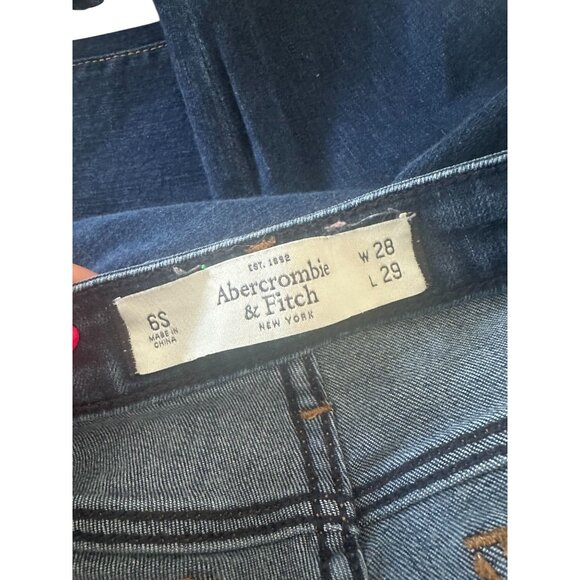 ABERCROMBIE & FITCH Women's Dark Wash Skinny Jeans Size 6 S - Picture 3 of 6